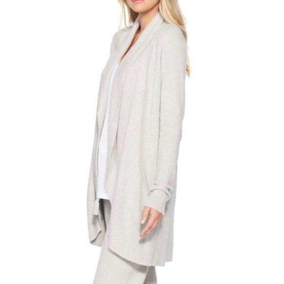 NWOT Barefoot Dreams CozyChic Lite Circle SILVER Cardigan Size L/XL - Picture 3 of 7